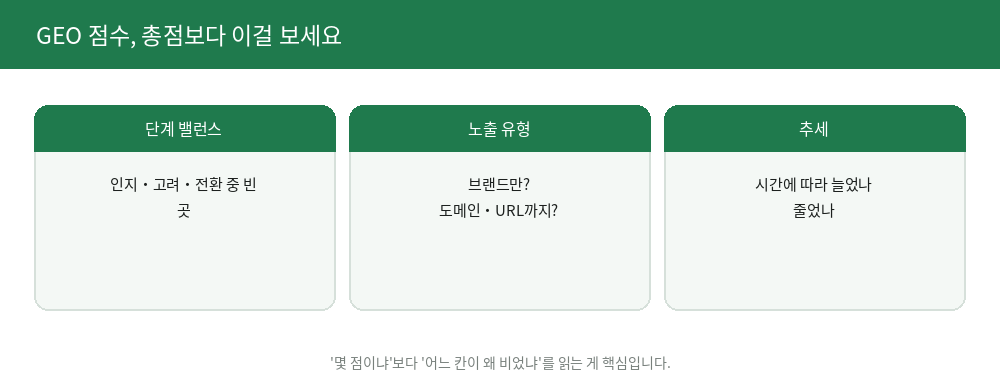 GEO 점수, 총점보다 볼 것
